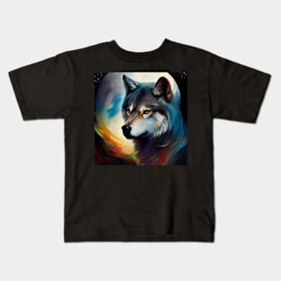 Canadian Wolf Portrait . Kids T-Shirt